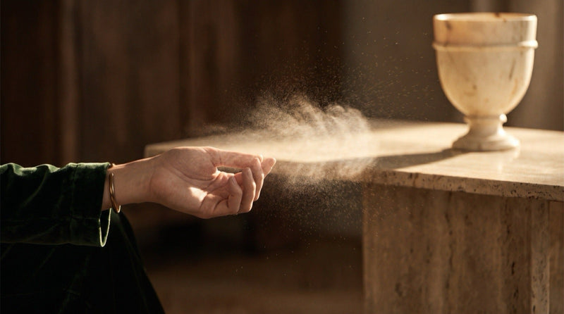 Fragrance trail lingering in the air to illustrate projection and sillage