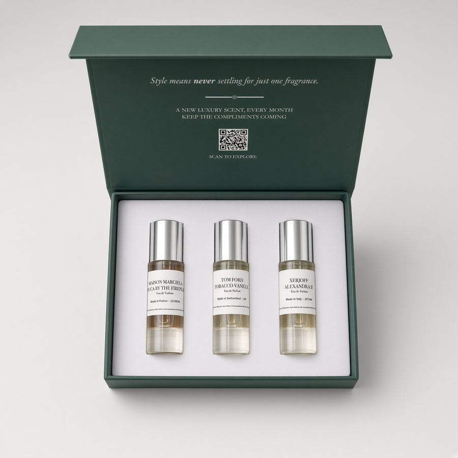Her Fall Warmth Trio gift box with three 5ml vials